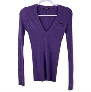 Denny Rose Women's Ribbed V-Neck Sweater Made in Italy Size Small.